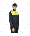 Polo bicolor cuello cisne personalizable para Policía Local en color azul marino y amarillo flúor