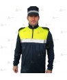 Polo bicolor cuello cisne personalizable para Policía Local en color azul marino y amarillo flúor