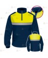 Polo bicolor cuello cisne personalizable para Policía Local en color azul marino y amarillo flúor