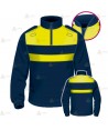 Polo bicolor cuello cisne personalizable para Policía Local en color azul marino y amarillo flúor