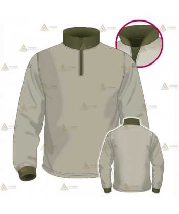 Polo con cuello cisne para Agentes Forestales y Medioambientales en color arena y verde militar
