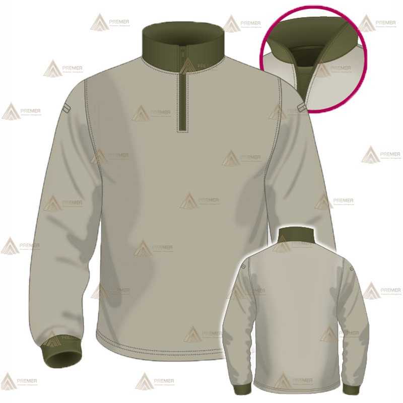 Polo con cuello cisne para Agentes Forestales y Medioambientales en color arena y verde militar