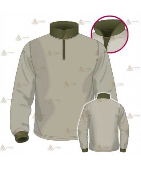 Polo con cuello cisne para Agentes Forestales y Medioambientales en color arena y verde militar