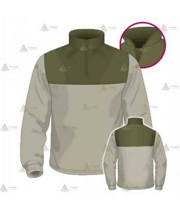 Polo con cuello cisne para Agentes Forestales y Medioambientales en color arena y verde militar