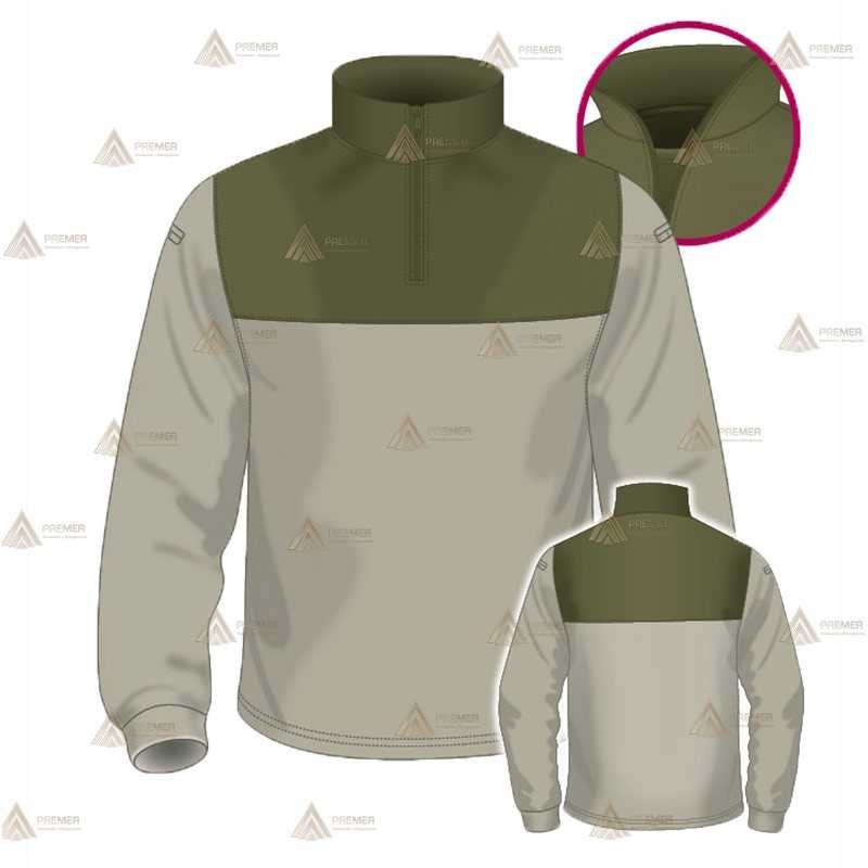 Polo con cuello cisne para Agentes Forestales y Medioambientales en color arena y verde militar