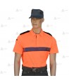 Polo de manga corta color naranja flúor para Protección Civil