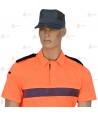 Polo de manga corta color naranja flúor para Protección Civil