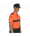 Polo de manga corta color naranja flúor para Protección Civil