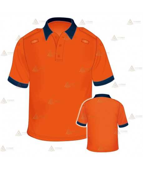 Polo mono color de manga corta para Protección Civil