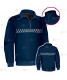 Jersey polar de media cremallera con damero para Policía Local