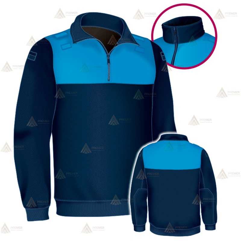 Jersey polar bicolor azul marino y azul tropical de media cremallera para Policía Local