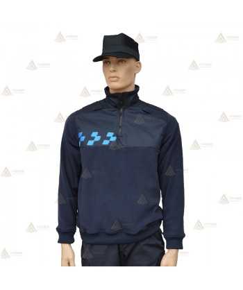 Jersey polar de media cremallera con damero para Policía Local