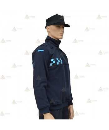 Jersey polar de media cremallera con damero para Policía Local