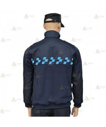 Jersey polar de media cremallera con damero para Policía Local