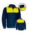 Jersey polar bicolor azul marino y amarillo flúor de media cremallera para Policía Local