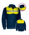 Jersey polar bicolor azul marino y amarillo flúor de media cremallera para Policía Local