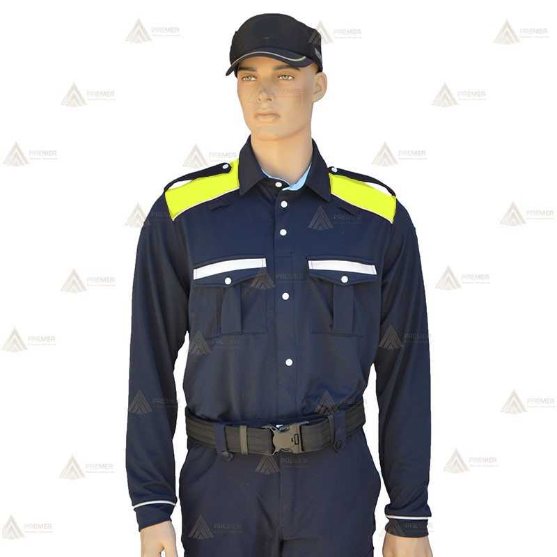 Polo térmico bicolor marino/amarillo flúor de manga larga para Policía Local