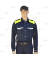Polo térmico bicolor marino/amarillo flúor de manga larga para Policía Local