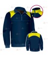 Jersey polar bicolor azul marino y amarillo flúor de media cremallera para Policía Local