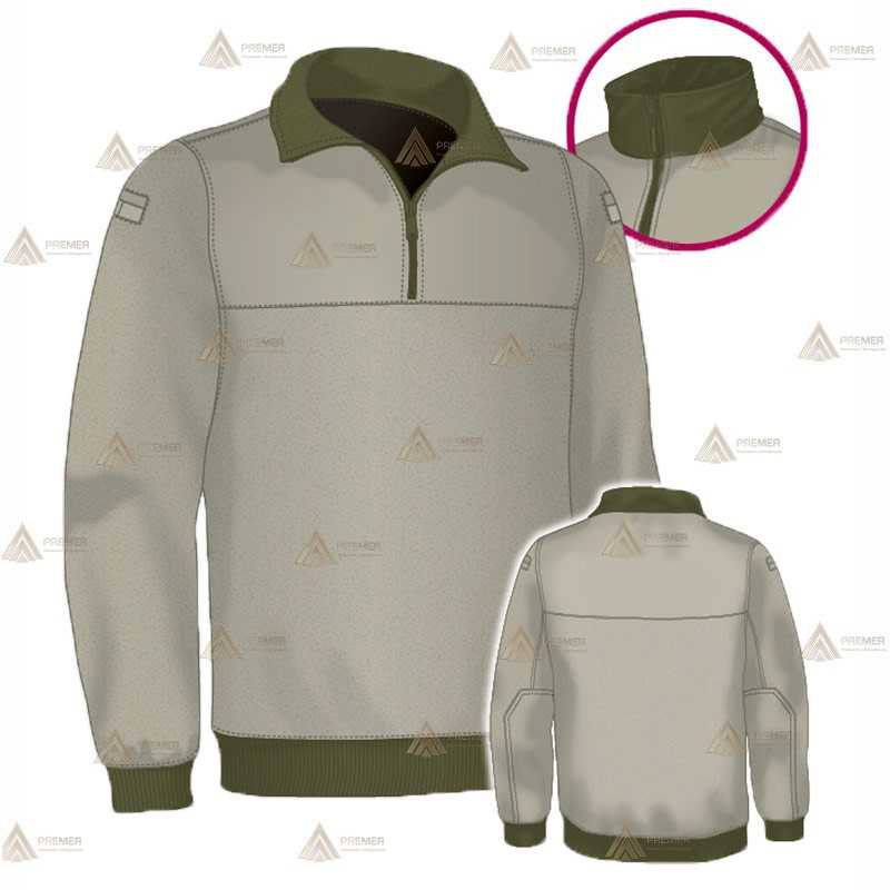 Jersey polar con media cremallera color arena y verde militar para Agentes Rurales y Medioambientales