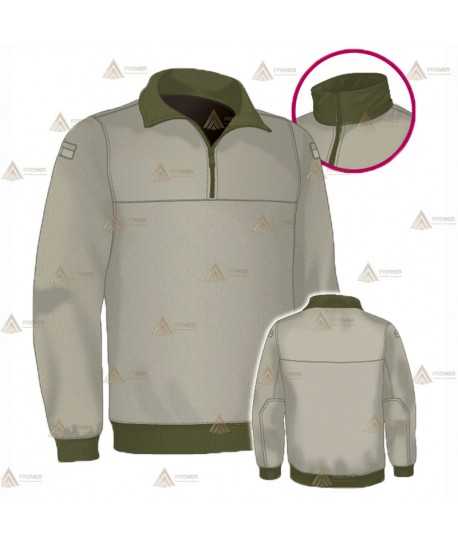 Jersey polar con media cremallera color arena y verde militar para Agentes Rurales y Medioambientales