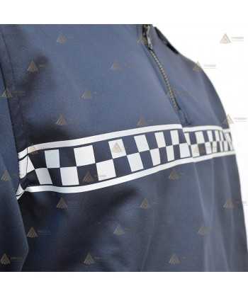 Jersey softshell monocolor azul marino con damero reflectante y membrana PU para Policía Local