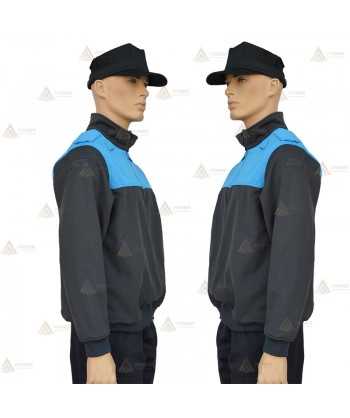 Jersey softshell bicolor con membrana PU color marino y azul tropical para Policía Local