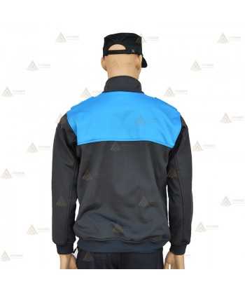Jersey softshell bicolor con membrana PU color marino y azul tropical para Policía Local