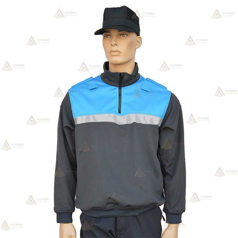 Jersey softshell bicolor con membrana y cinta reflectante color marino y azul tropical para Policía Local