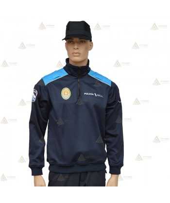 Jersey softshell bicolor con membrana PU color marino y azul tropical para Policía Local de Galicia