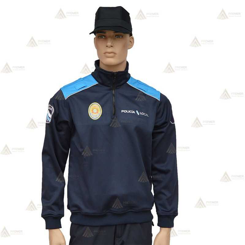 Jersey softshell bicolor con membrana PU color marino y azul tropical para Policía Local de Galicia