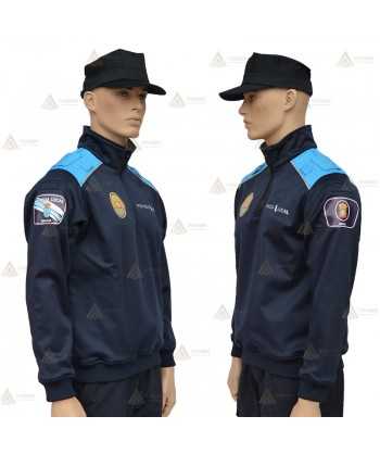 Jersey softshell bicolor con membrana PU color marino y azul tropical para Policía Local de Galicia