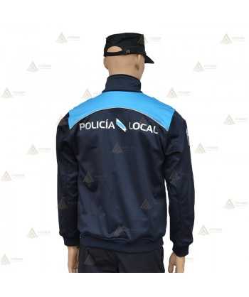 Jersey softshell bicolor con membrana PU color marino y azul tropical para Policía Local de Galicia