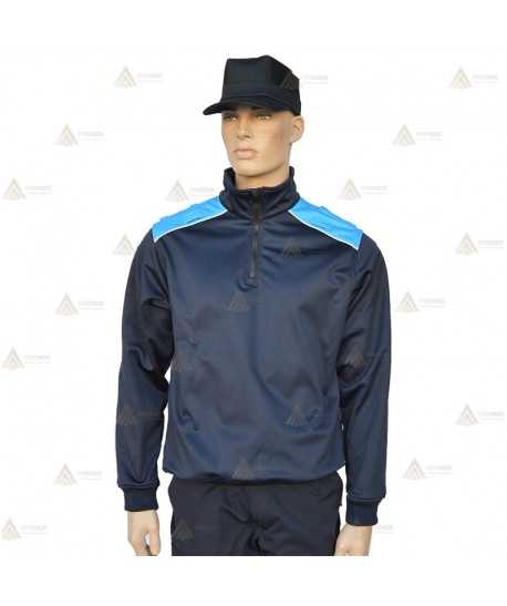 Jersey softshell bicolor con membrana PU color marino y azul tropical para Policía Local