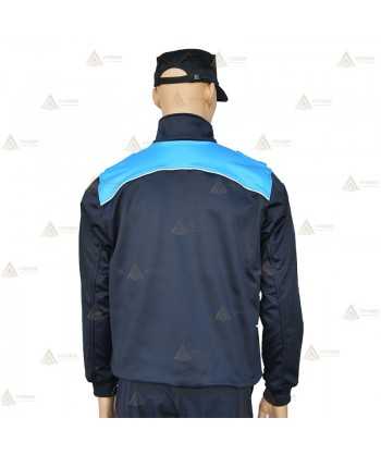 Jersey softshell bicolor con membrana PU color marino y azul tropical para Policía Local
