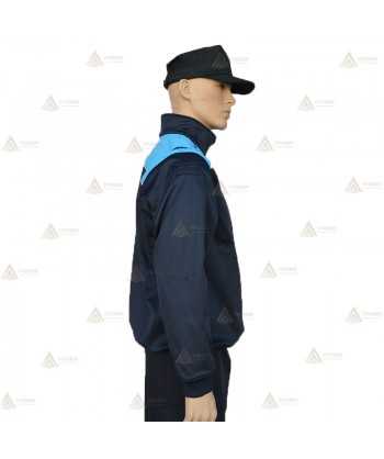Jersey softshell bicolor con membrana PU color marino y azul tropical para Policía Local