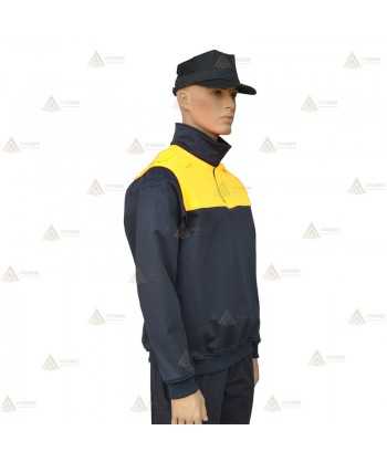 Jersey softshell bicolor con membrana PU color marino y amarillo flúor para Policía Local