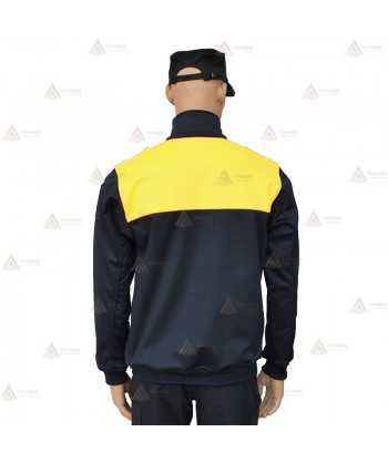 Jersey softshell bicolor con membrana PU color marino y amarillo flúor para Policía Local