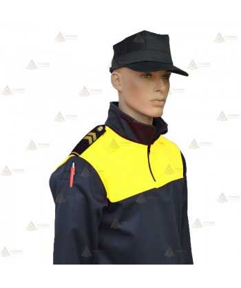 Jersey softshell bicolor con membrana PU color marino y amarillo flúor para Policía Local