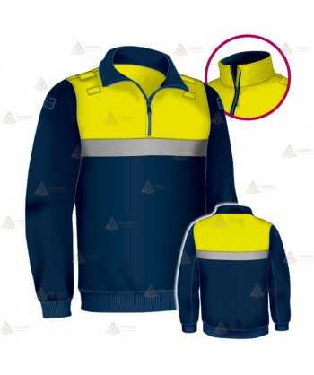 Jersey softshell bicolor marino/amarillo flúor con membrana PU para Policía Local