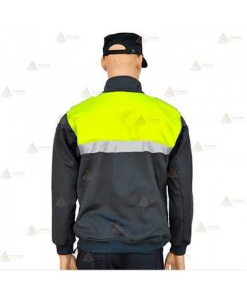 Jersey softshell bicolor marino/amarillo flúor con membrana PU para Policía Local