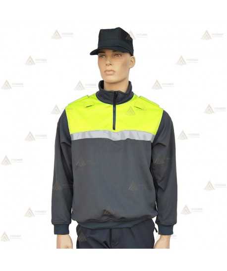 Jersey softshell bicolor marino/amarillo flúor con membrana PU para Policía Local