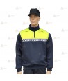 Jersey softshell bicolor marino/amarillo flúor con damero para Policía Local