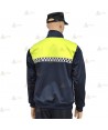 Jersey softshell bicolor marino/amarillo flúor con damero para Policía Local