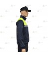 Jersey softshell bicolor marino/amarillo flúor con damero para Policía Local