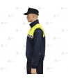 Jersey softshell bicolor marino/amarillo flúor con damero para Policía Local