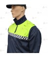 Jersey softshell bicolor marino/amarillo flúor con damero para Policía Local