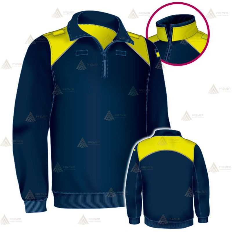 Jersey softshell bicolor marino/amarillo flúor con membrana PU para Policía Local