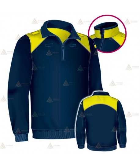 Jersey softshell bicolor marino/amarillo flúor con membrana PU para Policía Local