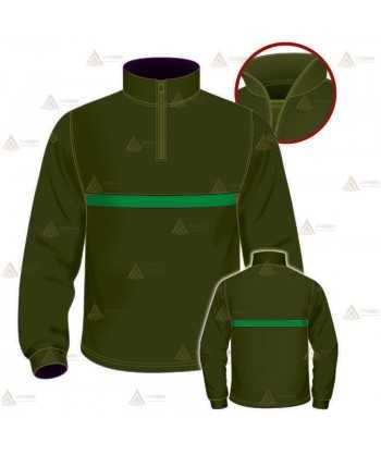 Polo con cuello cisne para Agentes Forestales y Medioambientales en color verde militar